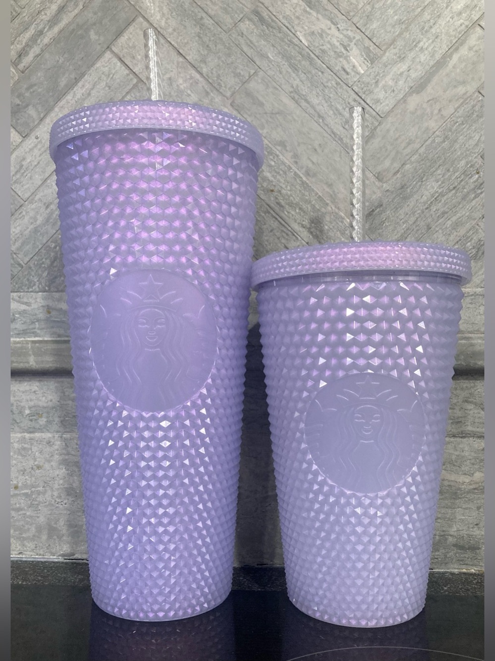 Starbucks 2021 Icy Lavender Studded Tumbler Pair